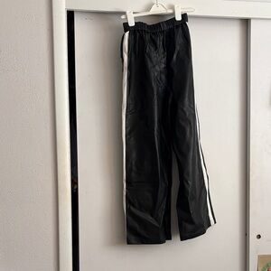 Maeve Black Wide Leg Pants with White Accents